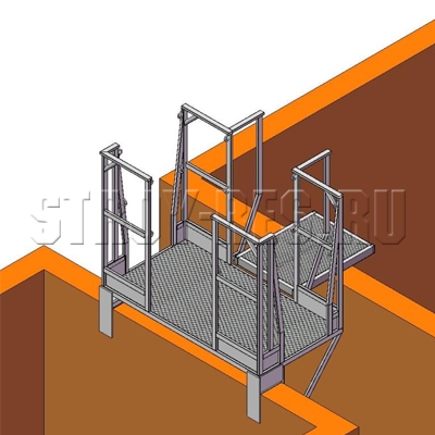 Лестница наружная для площадки навесной полувагонов ПНП