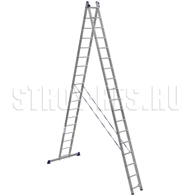 Лестница алюминиевая двухсекционная усиленная 2*18